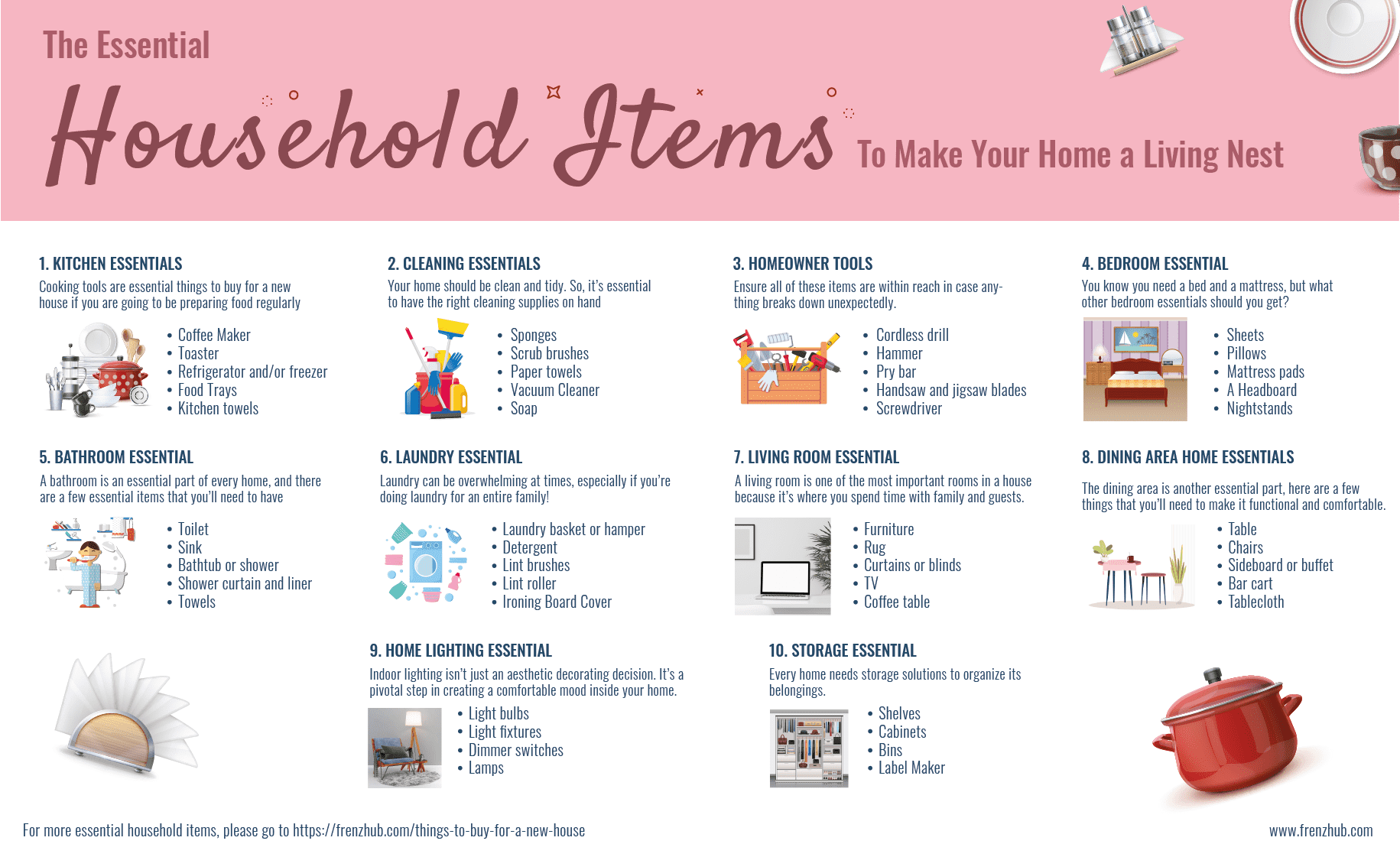 New House Checklist: 229 Essential Household Items 