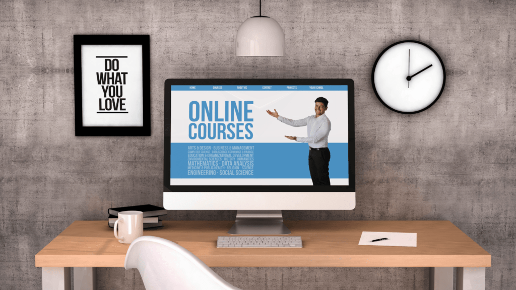 A Setup Showcasing a Digital Course