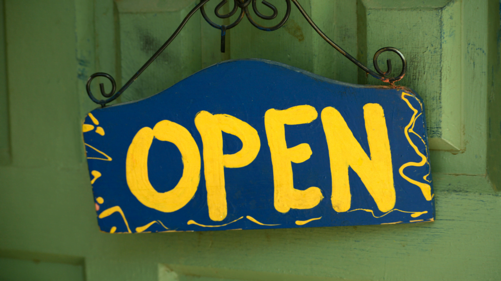 Homemade Sign "Open"