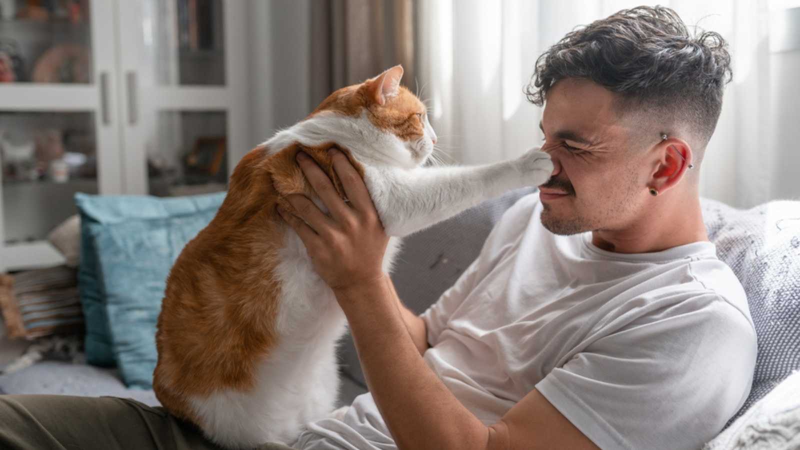 Man with cat