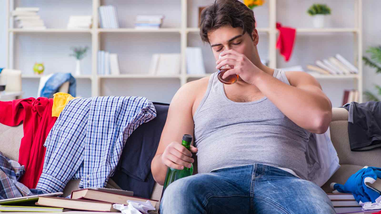 Young Man drinking Alcohol