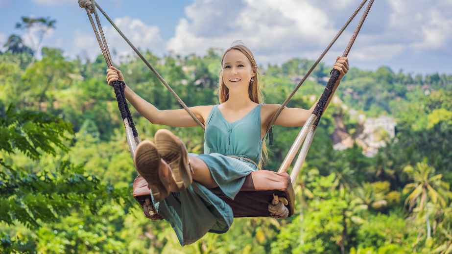 a woman swinging